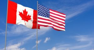 Canada USA Flags